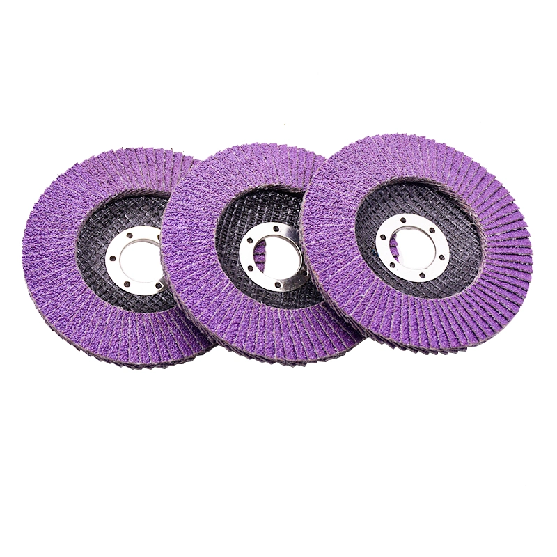 5" 80# Imported Purple Ceramic Flap Disc with Good Heat Dissipation for Angle Grinder
