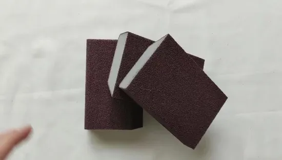 Bloc de ponçage d'éponge abrasive de tampons de papier de verre de lavage d'émeri de 120*90/65*25mm