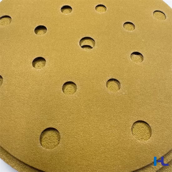 Disque de papier de verre Velcro en oxyde d'aluminium doré, 150 mm