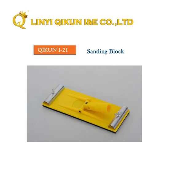 Wolsheng fournisseur usine 6 pouces 5 pouces crochet et boucle papier de verre PU bloc de ponçage à la main en caoutchouc